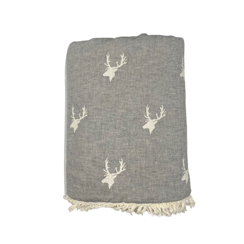 Stag Fleece Lined Throw